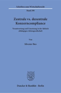 Cover Zentrale vs. dezentrale Konzerncompliance