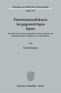 Cover Patriotismusdiskurse im gegenwärtigen Japan