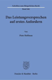 Cover Das Leistungsversprechen auf erstes Anfordern