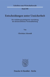 Cover Entscheidungen unter Unsicherheit