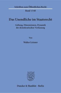 Cover Das Unendliche im Staatsrecht