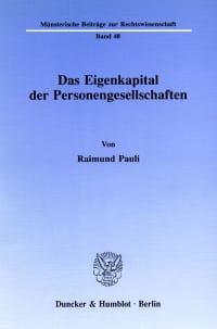 Cover Das Eigenkapital der Personengesellschaften