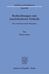 Cover Beobachtungen zum anzeichenlosen Verdacht