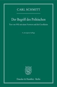 Cover Der Begriff des Politischen