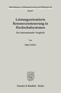 Cover Leistungsorientierte Ressourcensteuerung in Hochschulsystemen