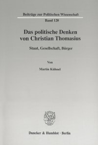 Cover Das politische Denken von Christian Thomasius