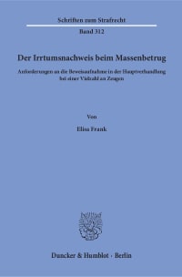 Cover Der Irrtumsnachweis beim Massenbetrug