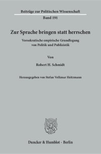 Cover Zur Sprache bringen statt herrschen