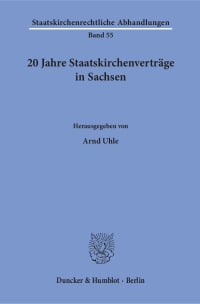 Cover 20 Jahre Staatskirchenverträge in Sachsen