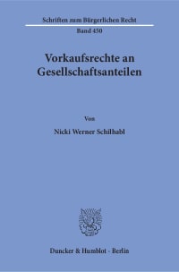 Cover Vorkaufsrechte an Gesellschaftsanteilen