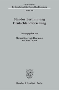 Cover Standortbestimmung Deutschlandforschung