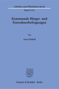 Cover Kommunale Bürger- und Einwohnerbefragungen