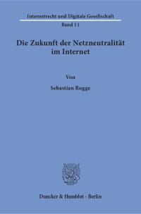 Cover Die Zukunft der Netzneutralität im Internet