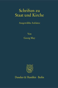 Cover Schriften zu Staat und Kirche