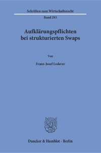 Cover Aufklärungspflichten bei strukturierten Swaps