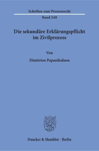 Cover Die sekundäre Erklärungspflicht im Zivilprozess