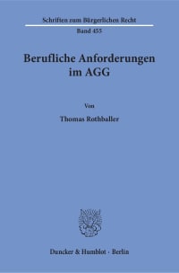 Cover Berufliche Anforderungen im AGG