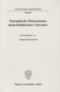 Cover Europäische Dimensionen deutschbaltischer Literatur