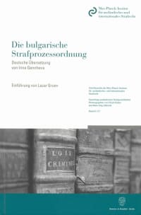 Cover Die bulgarische Strafprozessordnung