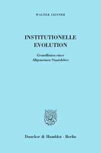 Cover Institutionelle Evolution