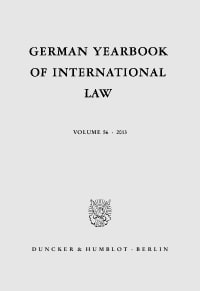 Cover German Yearbook of International Law / Jahrbuch für Internationales Recht