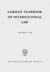 Cover German Yearbook of International Law / Jahrbuch für Internationales Recht