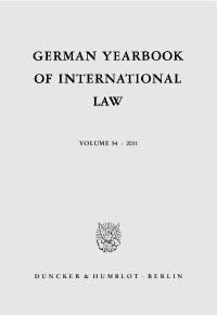 Cover German Yearbook of International Law / Jahrbuch für Internationales Recht