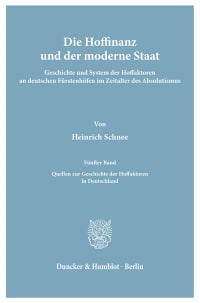 Cover Die Hoffinanz und der moderne Staat