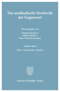 Cover Das ausländische Strafrecht der Gegenwart