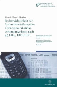 Cover Rechtswirklichkeit der Auskunftserteilung über Telekommunikationsverbindungsdaten nach §§ 100g, 100h StPO