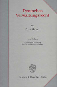 Cover Deutsches Verwaltungsrecht. I. und II. Band