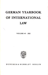 Cover German Yearbook of International Law / Jahrbuch für Internationales Recht