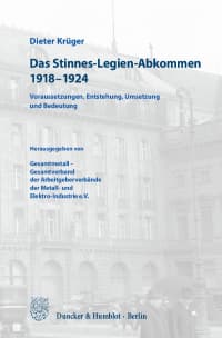 Cover Das Stinnes-Legien-Abkommen 1918–1924