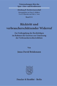 Cover Rücktritt und verbraucherschützender Widerruf