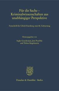 Cover Für die Sache – Kriminalwissenschaften aus unabhängiger Perspektive