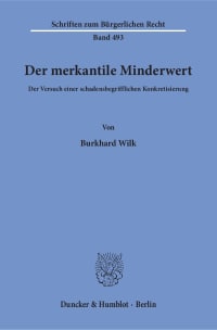 Cover Der merkantile Minderwert