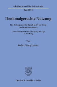 Cover Denkmalgerechte Nutzung