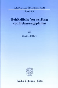 Cover Behördliche Verwerfung von Bebauungsplänen