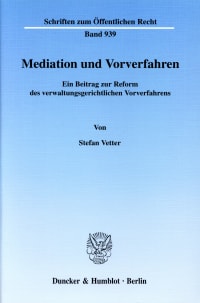 Cover Mediation und Vorverfahren