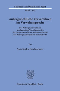 Cover Außergerichtliche Vorverfahren im Verwaltungsrecht