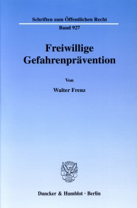 Cover Freiwillige Gefahrenprävention