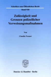 Cover Zulässigkeit und Grenzen polizeilicher Verweisungsmaßnahmen