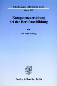 Cover Kompetenzverteilung bei der Berufsausbildung