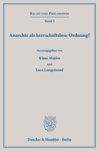 Cover Anarchie als herrschaftslose Ordnung?