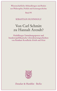 Cover Von Carl Schmitt zu Hannah Arendt?