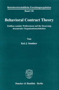 Cover Behavioral Contract Theory