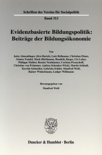 Cover Evidenzbasierte Bildungspolitik: Beiträge der Bildungsökonomie