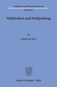 Cover Wahlfreiheit und Wahlprüfung