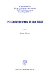 Cover Die Stahlindustrie in der DDR