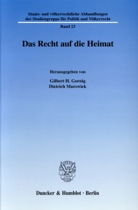 Cover Das Recht auf die Heimat